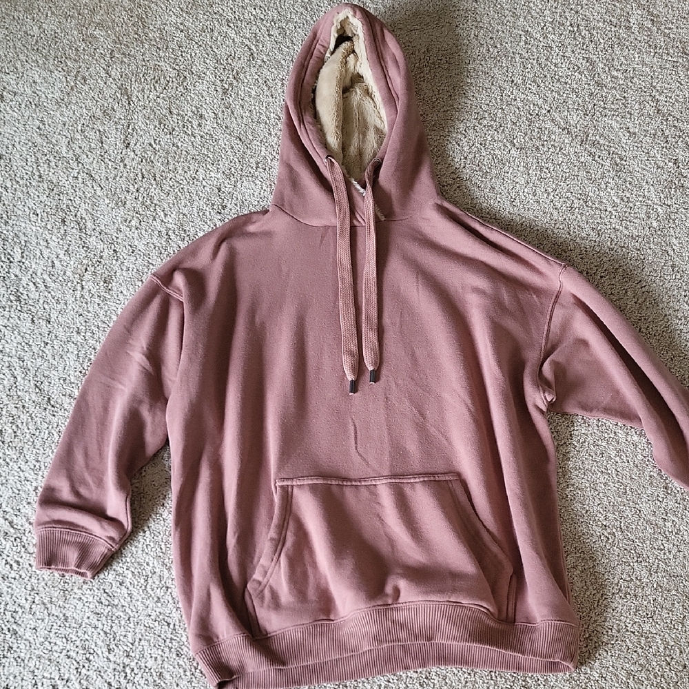 Mauvey Taupe Color Hooded Sweatshirt